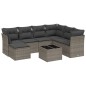 vidaXL Set de sofás de jardín 8 pzas y cojines ratán sintético gris vidaXL Set de sofás de jardín 8 pzas y cojines ratán sintético gris