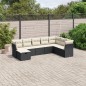 vidaXL Set de sofás de jardín 8 piezas y cojines ratán sintético negro vidaXL Set de sofás de jardín 8 piezas y cojines ratán sintético negro