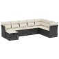 vidaXL Set de sofás de jardín 8 piezas y cojines ratán sintético negro vidaXL Set de sofás de jardín 8 piezas y cojines ratán sintético negro