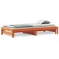 vidaXL Sofá cama nido madera maciza de pino marrón cera 90x200 cm vidaXL Sofá cama nido madera maciza de pino marrón cera 90x200 cm