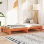 vidaXL Sofá cama nido madera maciza de pino marrón cera 90x200 cm vidaXL Sofá cama nido madera maciza de pino marrón cera 90x200 cm