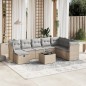 vidaXL Juego de sofás jardín con cojines beige mezcla 9 pzas ratán PE vidaXL Juego de sofás jardín con cojines beige mezcla 9 pzas ratán PE