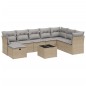 vidaXL Juego de sofás jardín con cojines beige mezcla 9 pzas ratán PE vidaXL Juego de sofás jardín con cojines beige mezcla 9 pzas ratán PE
