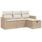 vidaXL Juego de sofás jardín con cojines 4 pzas ratán sintético beige vidaXL Juego de sofás jardín con cojines 4 pzas ratán sintético beige