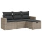 vidaXL Set de sofás de jardín 4 pzas y cojines ratán sintético gris vidaXL Set de sofás de jardín 4 pzas y cojines ratán sintético gris