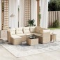 vidaXL Juego de sofás de jardín con cojines beige 8 pzas ratán PE vidaXL Juego de sofás de jardín con cojines beige 8 pzas ratán PE