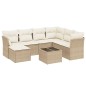 vidaXL Juego de sofás de jardín con cojines beige 8 pzas ratán PE vidaXL Juego de sofás de jardín con cojines beige 8 pzas ratán PE