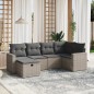 vidaXL Set de muebles de jardín 6 pzas y cojines ratán sintético gris
