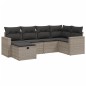 vidaXL Set de muebles de jardín 6 pzas y cojines ratán sintético gris