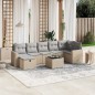vidaXL Juego de sofás jardín con cojines beige mezcla 8 pzas ratán PE vidaXL Juego de sofás jardín con cojines beige mezcla 8 pzas ratán PE