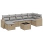 vidaXL Juego de sofás jardín con cojines beige mezcla 8 pzas ratán PE vidaXL Juego de sofás jardín con cojines beige mezcla 8 pzas ratán PE
