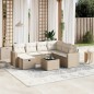 vidaXL Juego de sofás de jardín con cojines beige 8 pzas ratán PE vidaXL Juego de sofás de jardín con cojines beige 8 pzas ratán PE