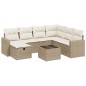 vidaXL Juego de sofás de jardín con cojines beige 8 pzas ratán PE vidaXL Juego de sofás de jardín con cojines beige 8 pzas ratán PE