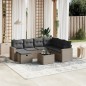vidaXL Set de sofás de jardín 8 pzas y cojines ratán sintético gris vidaXL Set de sofás de jardín 8 pzas y cojines ratán sintético gris