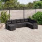 vidaXL Set de sofás de jardín 8 piezas y cojines ratán sintético negro vidaXL Set de sofás de jardín 8 piezas y cojines ratán sintético negro
