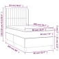 vidaXL Cama box spring colchón y luces LED tela gris claro 90x200 cm vidaXL Cama box spring colchón y luces LED tela gris claro 90x200 cm