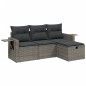 vidaXL Set de sofás de jardín 4 pzas y cojines ratán sintético gris vidaXL Set de sofás de jardín 4 pzas y cojines ratán sintético gris