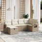 vidaXL Juego de sofás jardín con cojines 6 pzas ratán sintético beige vidaXL Juego de sofás jardín con cojines 6 pzas ratán sintético beige