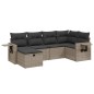 vidaXL Set de muebles de jardín 6 pzas y cojines ratán sintético gris vidaXL Set de muebles de jardín 6 pzas y cojines ratán sintético gris