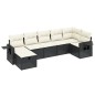 vidaXL Set de comedor de jardín 7 pzas y cojines ratán sintético negro vidaXL Set de comedor de jardín 7 pzas y cojines ratán sintético negro