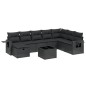 vidaXL Set de sofás de jardín 8 piezas y cojines ratán sintético negro vidaXL Set de sofás de jardín 8 piezas y cojines ratán sintético negro