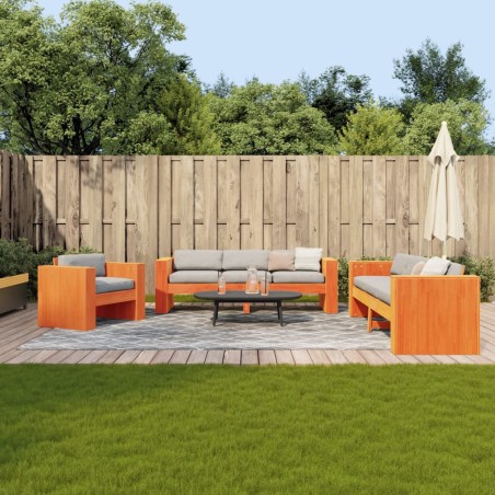 vidaXL Juego de muebles jardín 2 pzas madera maciza pino marrón cera