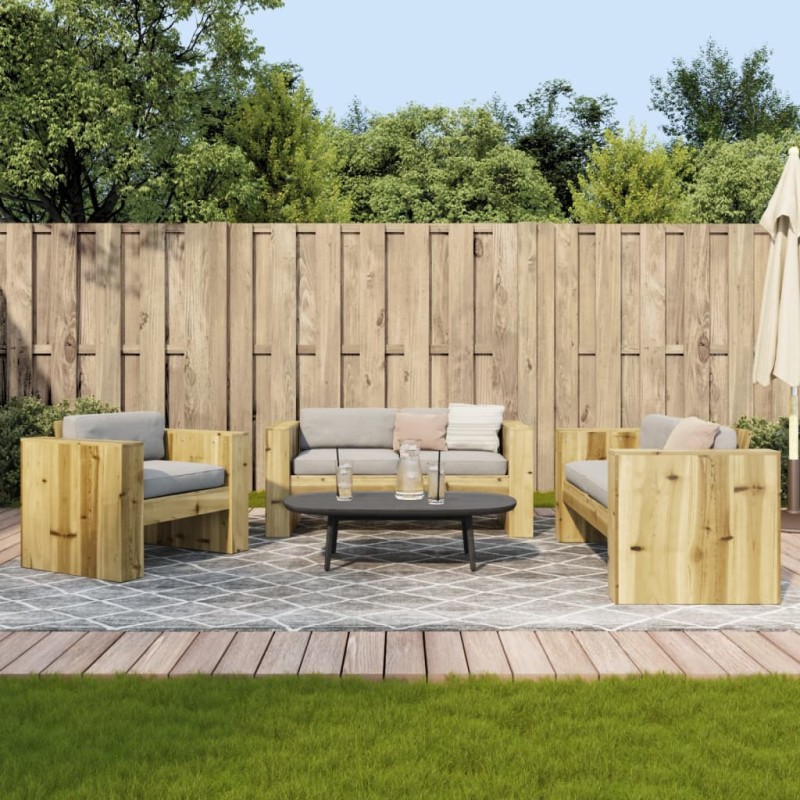 vidaXL Juego de muebles de jardín 2 pzas madera de pino impregnada