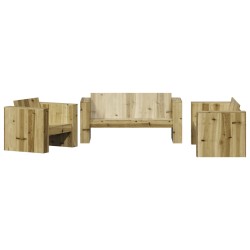 vidaXL Juego de muebles de jardín 2 pzas madera de pino impregnada