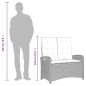 vidaXL Set comedor de jardín 2 pzas con cojines ratán sintético beige