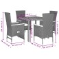 vidaXL Set de muebles jardín 5 pzas con cojines ratán sintético negro vidaXL Set de muebles jardín 5 pzas con cojines ratán sintético negro