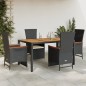vidaXL Set de muebles jardín 5 pzas con cojines ratán sintético negro vidaXL Set de muebles jardín 5 pzas con cojines ratán sintético negro