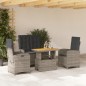 vidaXL Juego de comedor de jardín 4 piezas con cojines ratán PE gris vidaXL Juego de comedor de jardín 4 piezas con cojines ratán PE gris
