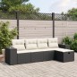 vidaXL Set de muebles de jardín 5 pzas y cojines ratán sintético negro vidaXL Set de muebles de jardín 5 pzas y cojines ratán sintético negro