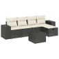 vidaXL Set de sofás de jardín 6 piezas y cojines ratán sintético negro vidaXL Set de sofás de jardín 6 piezas y cojines ratán sintético negro
