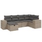 vidaXL Set de muebles de jardín 6 pzas y cojines ratán sintético gris vidaXL Set de muebles de jardín 6 pzas y cojines ratán sintético gris