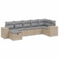 vidaXL Juego de sofás jardín con cojines beige mezcla 7 pzas ratán PE vidaXL Juego de sofás jardín con cojines beige mezcla 7 pzas ratán PE
