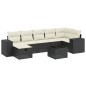 vidaXL Set de sofás de jardín 8 piezas y cojines ratán sintético negro vidaXL Set de sofás de jardín 8 piezas y cojines ratán sintético negro