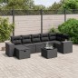 vidaXL Set de sofás de jardín 8 piezas y cojines ratán sintético negro vidaXL Set de sofás de jardín 8 piezas y cojines ratán sintético negro
