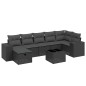 vidaXL Set de sofás de jardín 8 piezas y cojines ratán sintético negro vidaXL Set de sofás de jardín 8 piezas y cojines ratán sintético negro