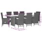 vidaXL Set comedor de jardín 9 pzas con cojines ratán sintético beige vidaXL Set comedor de jardín 9 pzas con cojines ratán sintético beige
