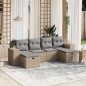 vidaXL Juego de sofás jardín con cojines beige mezcla 6 pzas ratán PE vidaXL Juego de sofás jardín con cojines beige mezcla 6 pzas ratán PE