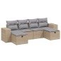 vidaXL Juego de sofás jardín con cojines beige mezcla 6 pzas ratán PE vidaXL Juego de sofás jardín con cojines beige mezcla 6 pzas ratán PE