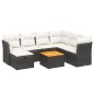 vidaXL Set de sofás de jardín 8 piezas y cojines ratán sintético negro vidaXL Set de sofás de jardín 8 piezas y cojines ratán sintético negro