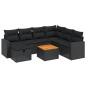 vidaXL Set de sofás de jardín 8 piezas y cojines ratán sintético negro vidaXL Set de sofás de jardín 8 piezas y cojines ratán sintético negro