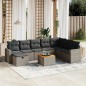 vidaXL Set de muebles de jardín 9 pzas y cojines ratán sintético gris vidaXL Set de muebles de jardín 9 pzas y cojines ratán sintético gris