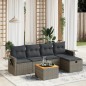 vidaXL Set de muebles de jardín 6 pzas y cojines ratán sintético gris
