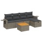 vidaXL Set de muebles de jardín 6 pzas y cojines ratán sintético gris