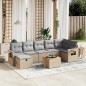 vidaXL Juego de sofás jardín con cojines beige mezcla 8 pzas ratán PE vidaXL Juego de sofás jardín con cojines beige mezcla 8 pzas ratán PE