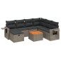 vidaXL Set de sofás de jardín 8 pzas y cojines ratán sintético gris vidaXL Set de sofás de jardín 8 pzas y cojines ratán sintético gris