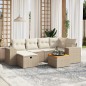 vidaXL Set sofás de jardín 7 piezas y cojines ratán sintético beige vidaXL Set sofás de jardín 7 piezas y cojines ratán sintético beige